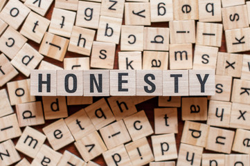 the word of HONESTY on building blocks concept