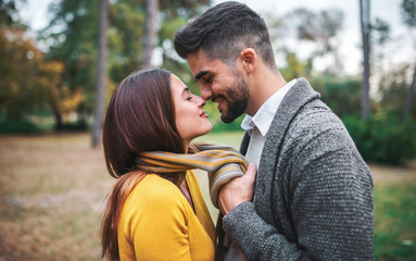 Fototapeta premium Couple in love. Love and tenderness, dating, romance. Lifestyle concept