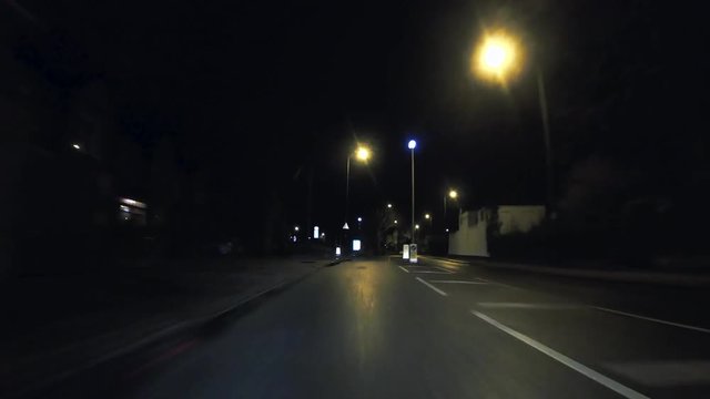 Timelapse at night in moving car London