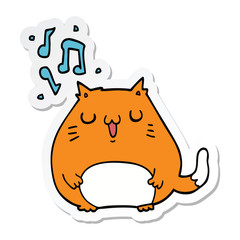 sticker of a cartoon cat singing