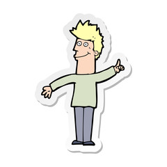 sticker of a cartoon man with idea