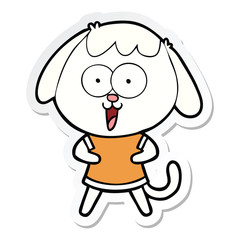 sticker of a cute cartoon dog