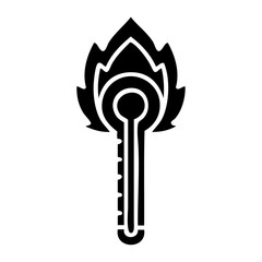 flat symbol hot glass thermometer