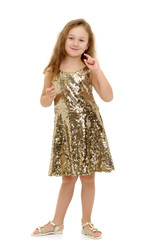 Fototapeta premium The little girl thinks.