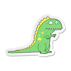 sticker of a cartoon dinosaur