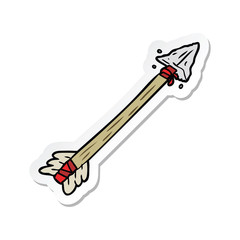 sticker of a cartoon arrow