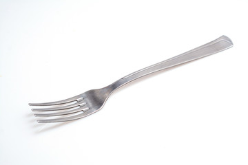 steel fork isolated on white background