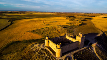 Spanish castle of Barcience. Toledo. Spain. Drone Photo