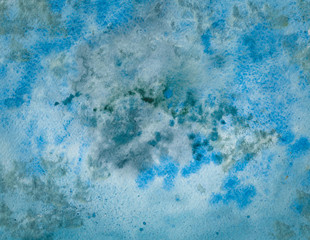 Emerald color background painted with watercolor. Abstract watercolor background. Hand painted illustration