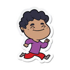 sticker of a cartoon friendly man
