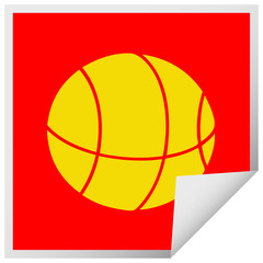 square peeling sticker cartoon basket ball