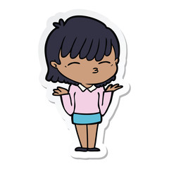 sticker of a cartoon woman
