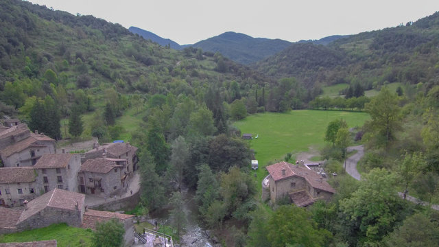 Drone in Beget. Gitona. Catalonia. Spain