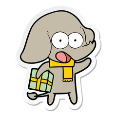 sticker of a cute cartoon elephant