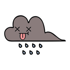 cute cartoon storm rain cloud