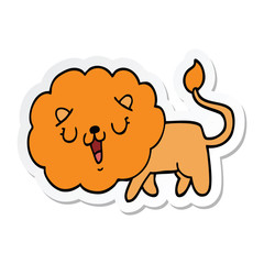 sticker of a cute cartoon lion