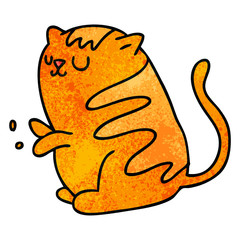 quirky hand drawn cartoon cat