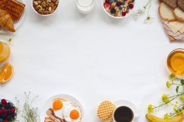 Healthy breakfast background - obrazy, fototapety, plakaty