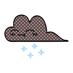 comic book style cartoon storm snow cloud