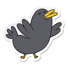 sticker of a cartoon blackbird