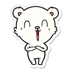 sticker of a happy cartoon polar bear