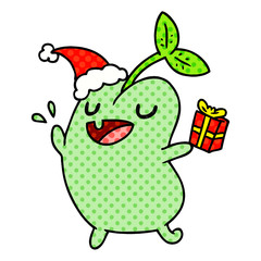 christmas cartoon of kawaii seed