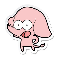 sticker of a cute cartoon elephant