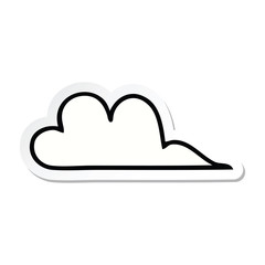 sticker of a cute cartoon cloud