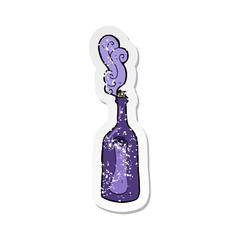 retro distressed sticker of a cartoon letter in a bottle