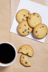 Cookies with chocolate and coffee