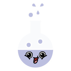 flat color retro cartoon test tube