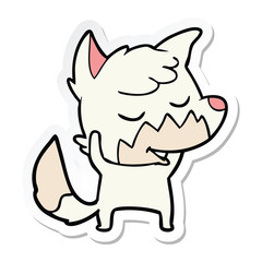 sticker of a friendly cartoon fox