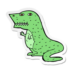 sticker of a cartoon dinosaur