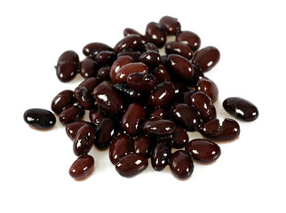 boiled black beans isolated on white