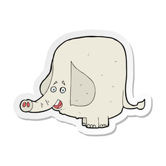 sticker of a cartoon happy elephant