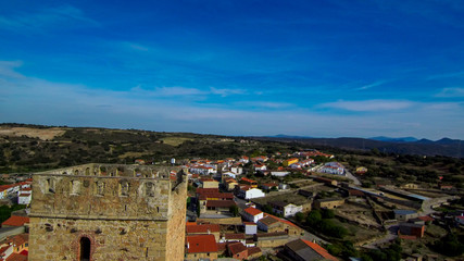 Extremadura.Aerial view in Belvis de Monroy. Caceres. Spain. Drone Photo