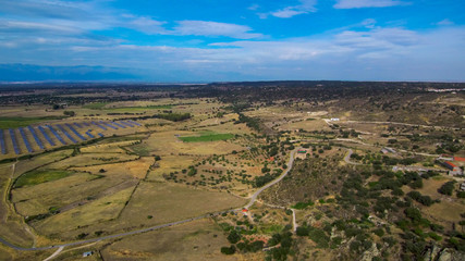 Naklejka premium Extremadura.Aerial view in Belvis de Monroy. Caceres. Spain. Drone Photo