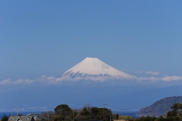 Mt.Fuji seen from Izu Peninsula,Shizuoka Prefecture Japan.