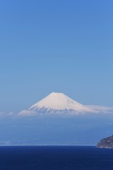 Mt.Fuji seen from Izu Peninsula,Shizuoka Prefecture Japan.