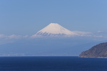 Mt.Fuji seen from Izu Peninsula,Shizuoka Prefecture Japan.