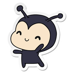 sticker cartoon kawaii of a cute lady bug