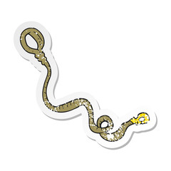 retro distressed sticker of a cartoon dog leash