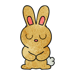 quirky hand drawn cartoon rabbit