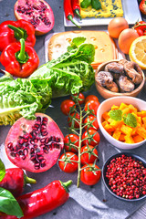 Assorted organic food products on the table