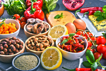 Assorted organic food products on the table