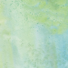 Emerald color background painted with watercolor. Abstract watercolor background. Hand painted illustration