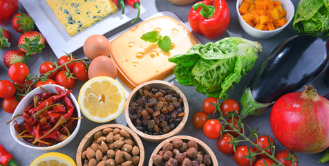 Assorted organic food products on the table
