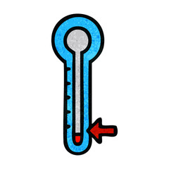 retro grunge texture cartoon glass thermometer
