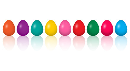 Colorful easter eggs isolated on white background. Vector illustration