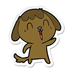 sticker of a cute cartoon dog